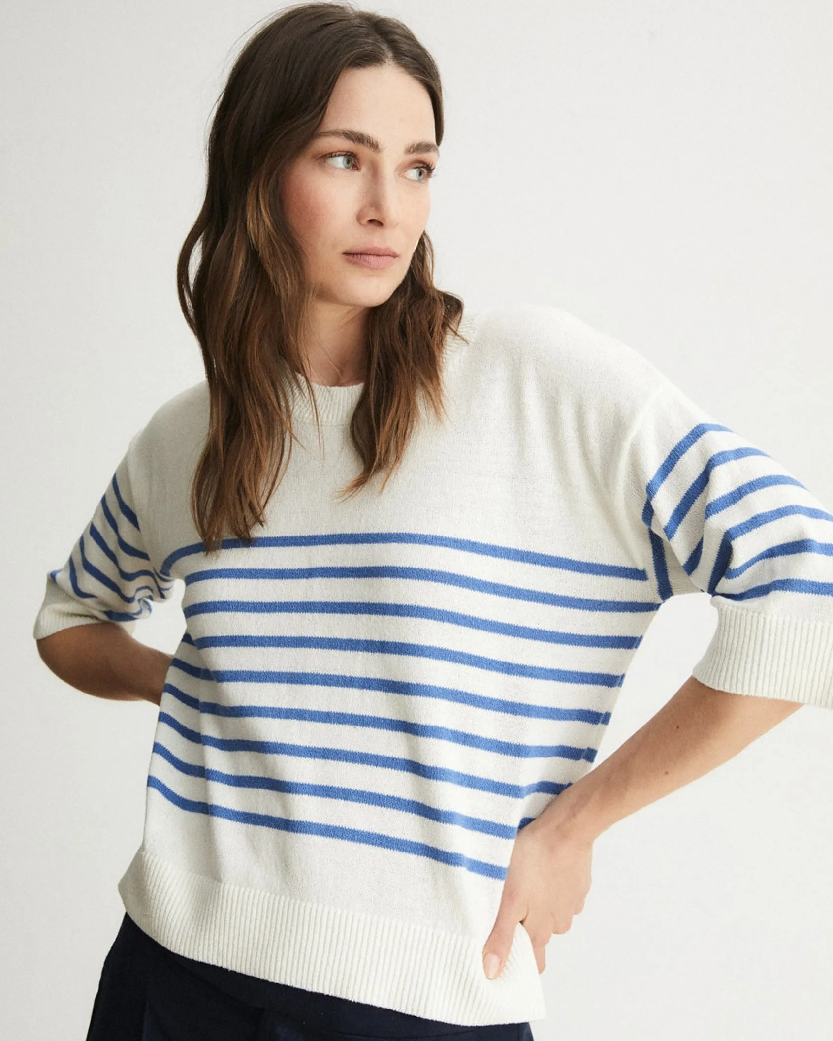 Ese O Ese Cruise White Stripe Knit