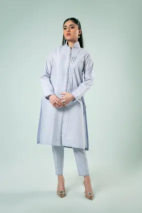 FOZIA KHALID  - Lilac Pleated Co-ord Set - Cotton - 2 Piece