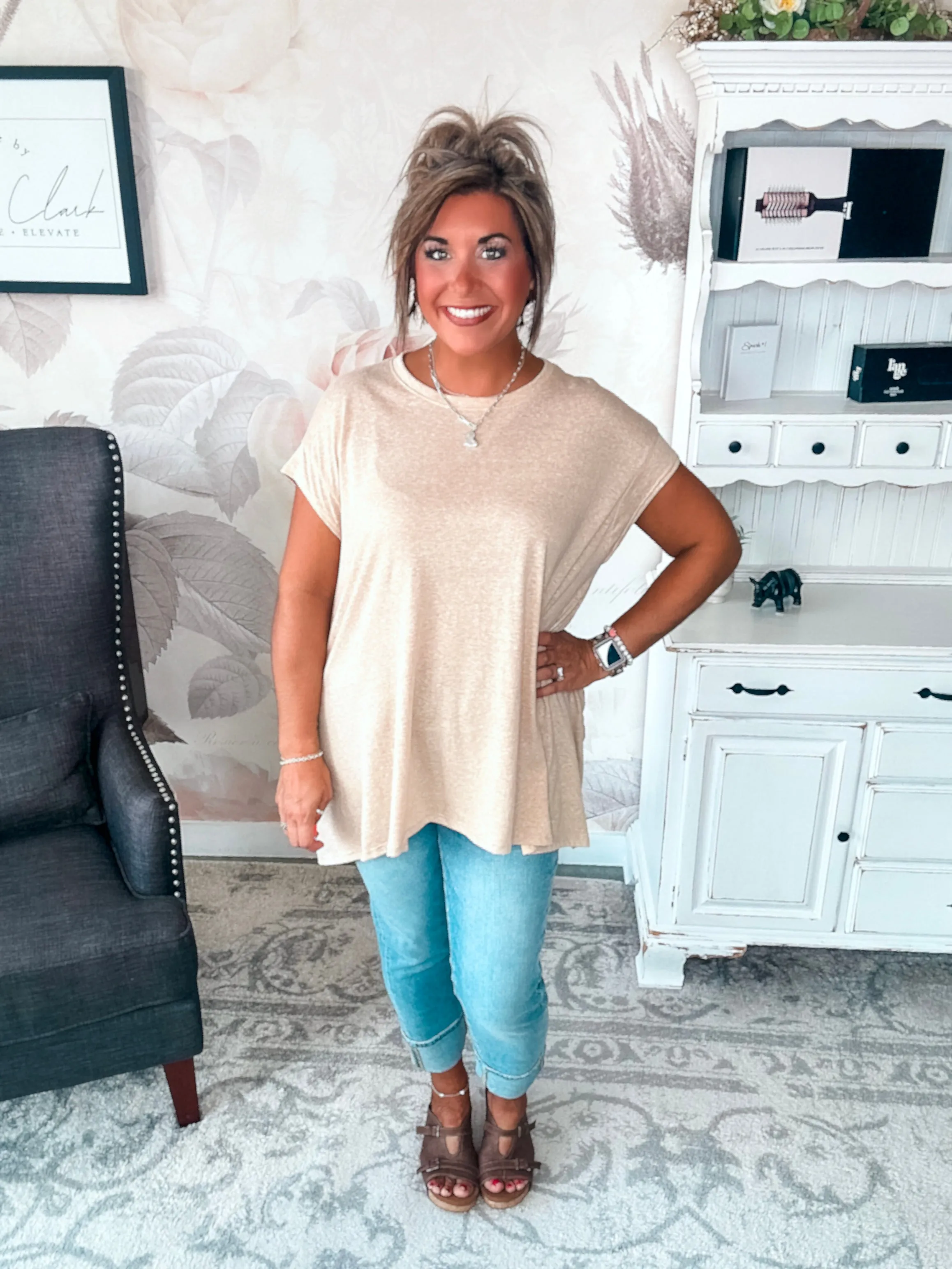 Fully Committed to You Tunic Tee - Khaki