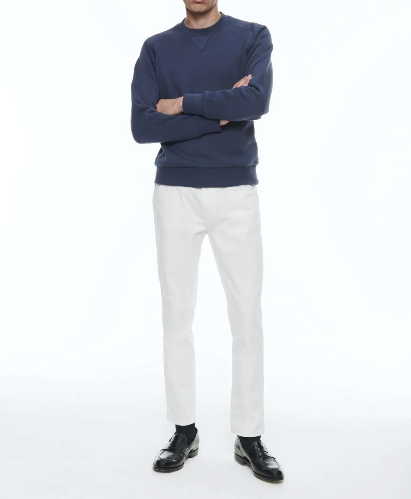 Fursac - Sweatshirt À Col Rond En Jersey De Coton - Marine
