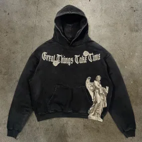 Great Things Take Time Print Long Sleeve Hoodies
