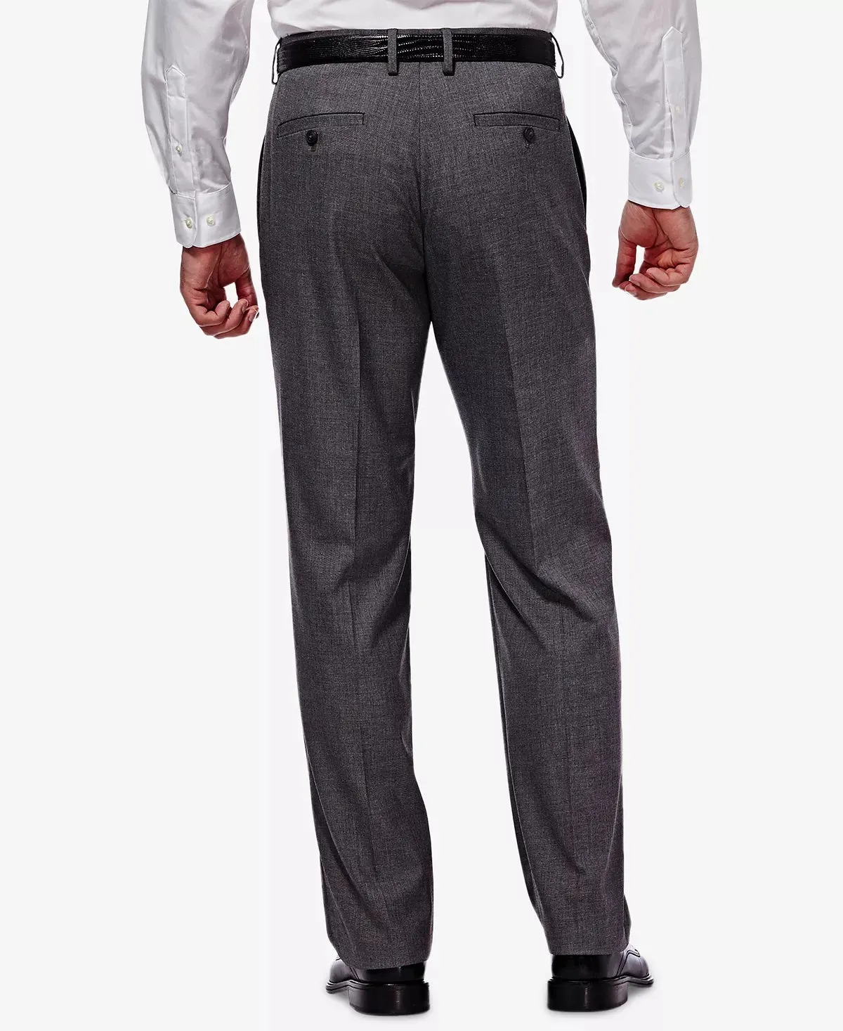 Haggar Mens Classic fit Dress Pants 36 / 29 Grey Solid Stretch