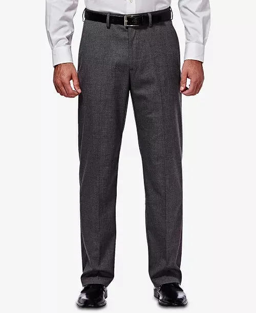 Haggar Mens Classic fit Dress Pants 36 / 29 Grey Solid Stretch