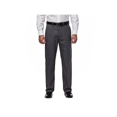 Haggar Mens Classic fit Dress Pants 36 / 29 Grey Solid Stretch
