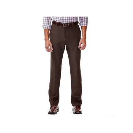 Haggar Mens Classic fit Dress Pants 40 / 32 Brown Solid