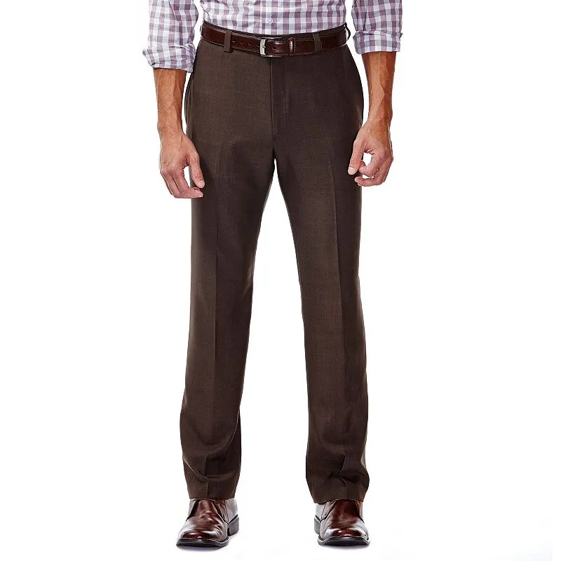 Haggar Mens Classic fit Dress Pants 40 / 32 Brown Solid