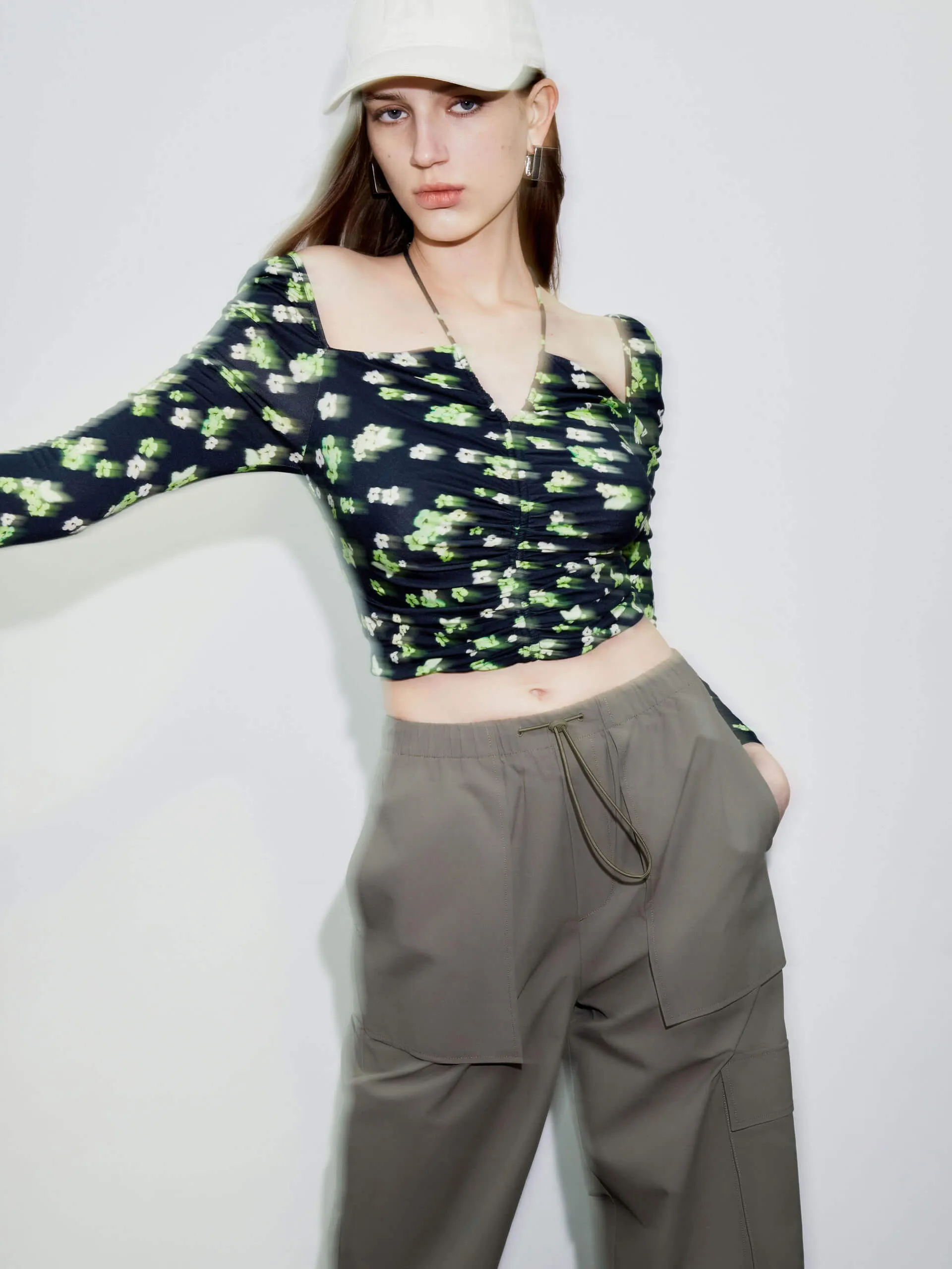 Halterneck Tie Cropped Top