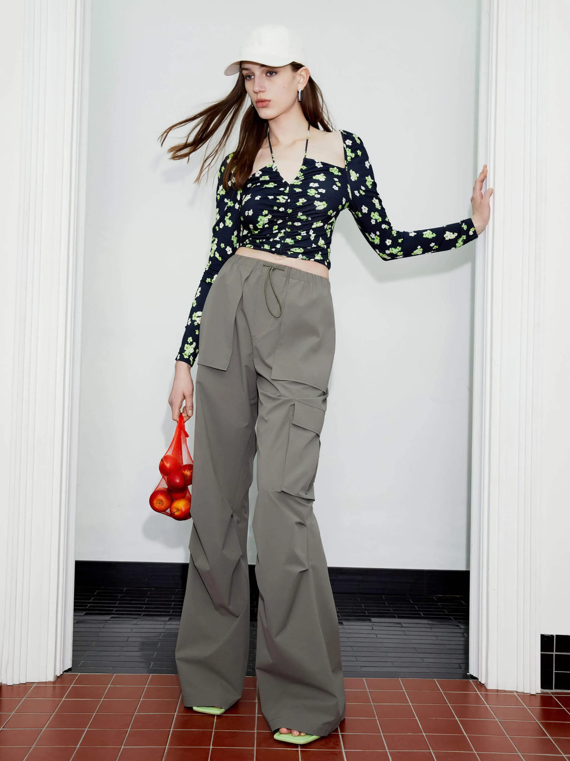 Halterneck Tie Cropped Top