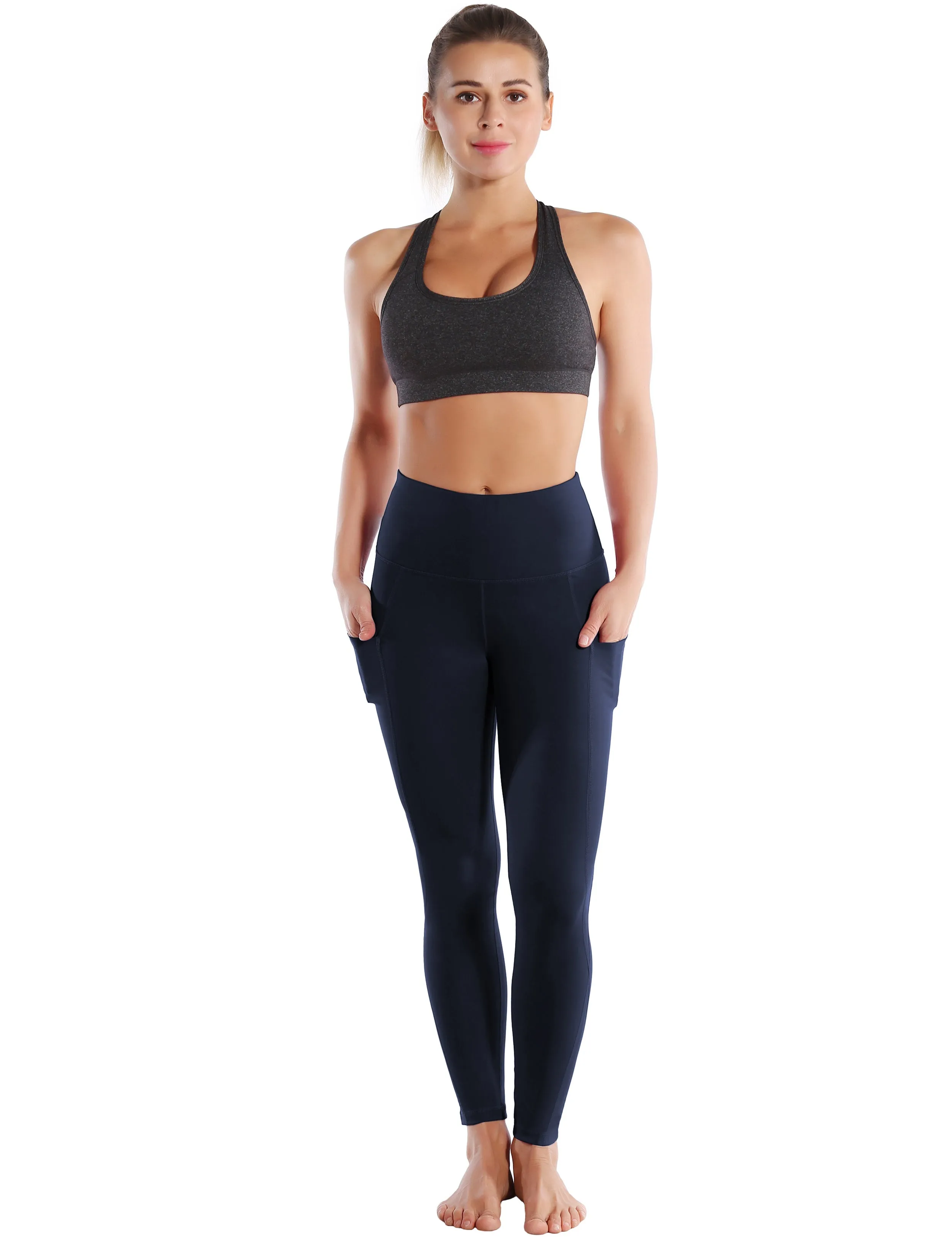High Waist Side Pockets Pilates Pants navyblue_Pilates