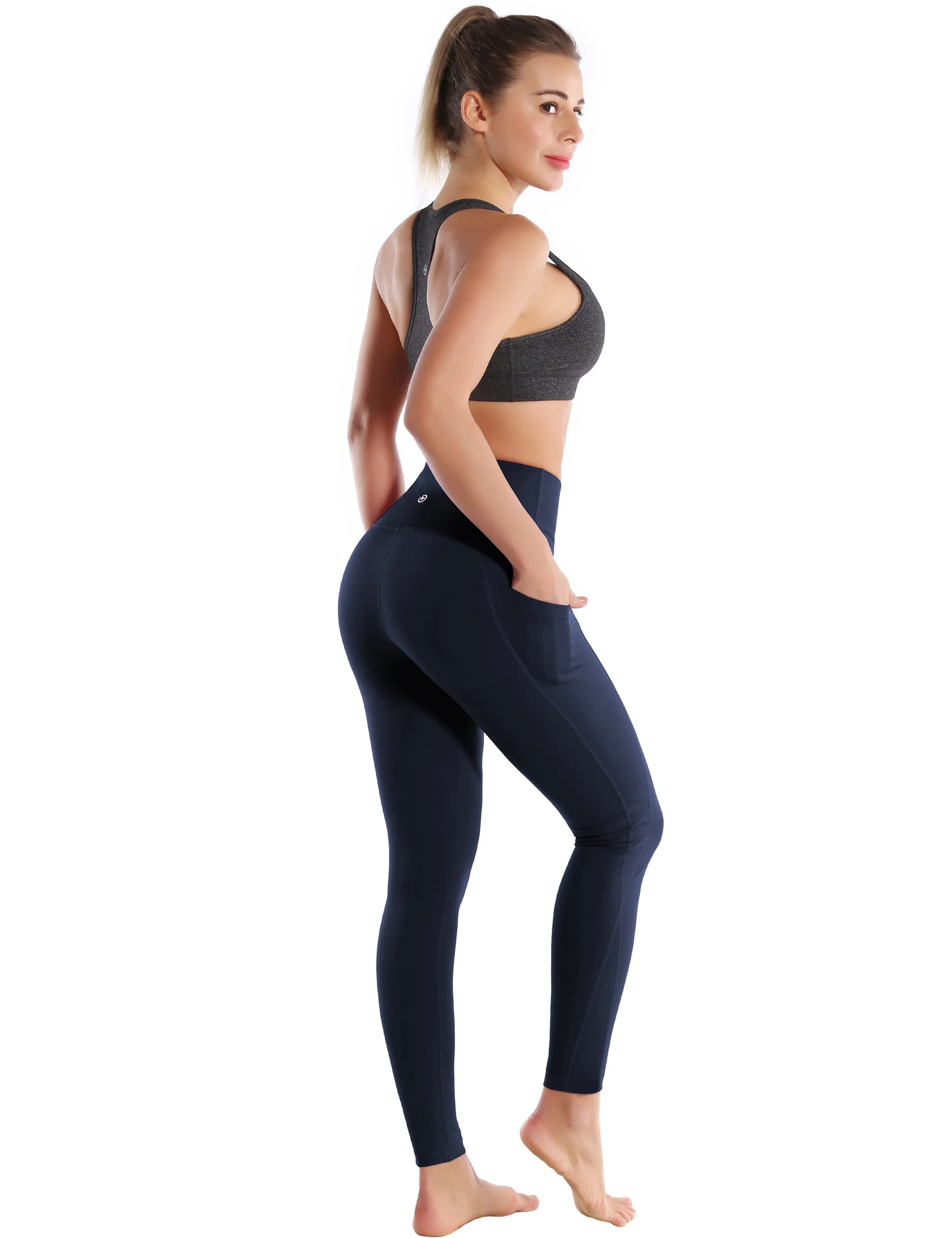 High Waist Side Pockets Pilates Pants navyblue_Pilates