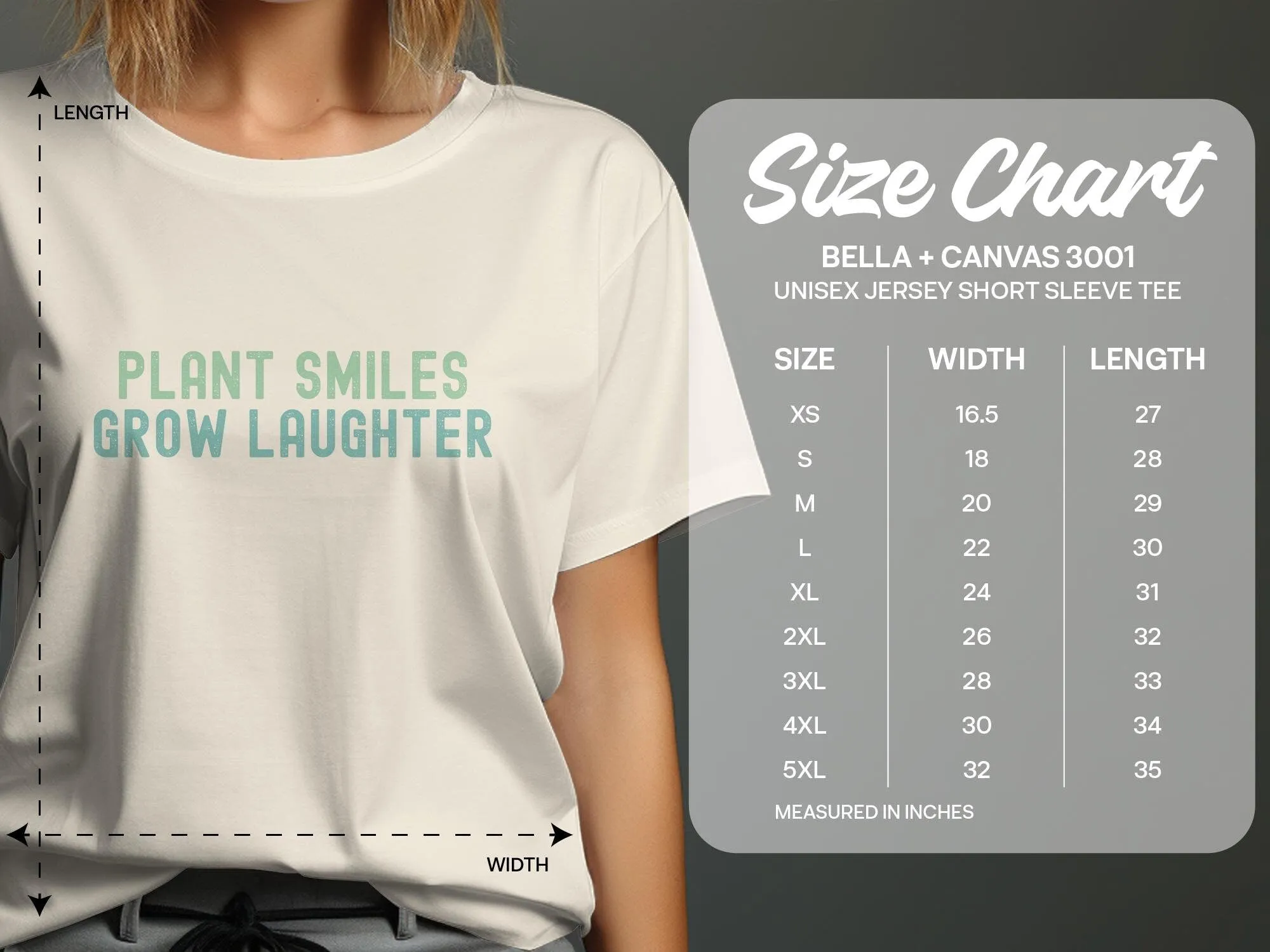 Inspirational Quote T-Shirt, Plant Smiles Grow Laughter, Positive Message Tee, Unisex Shirt for Men and Women
