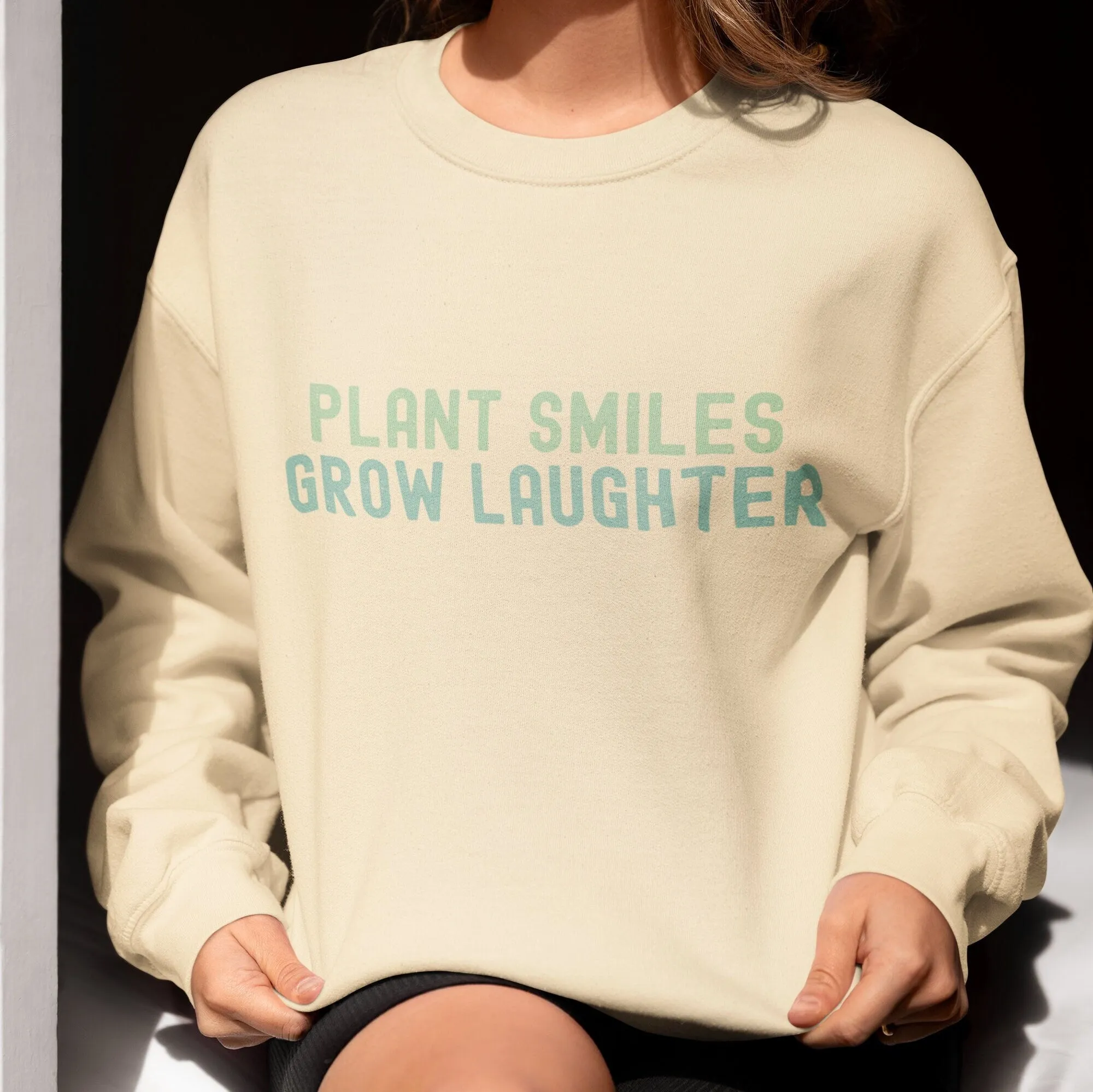 Inspirational Quote T-Shirt, Plant Smiles Grow Laughter, Positive Message Tee, Unisex Shirt for Men and Women
