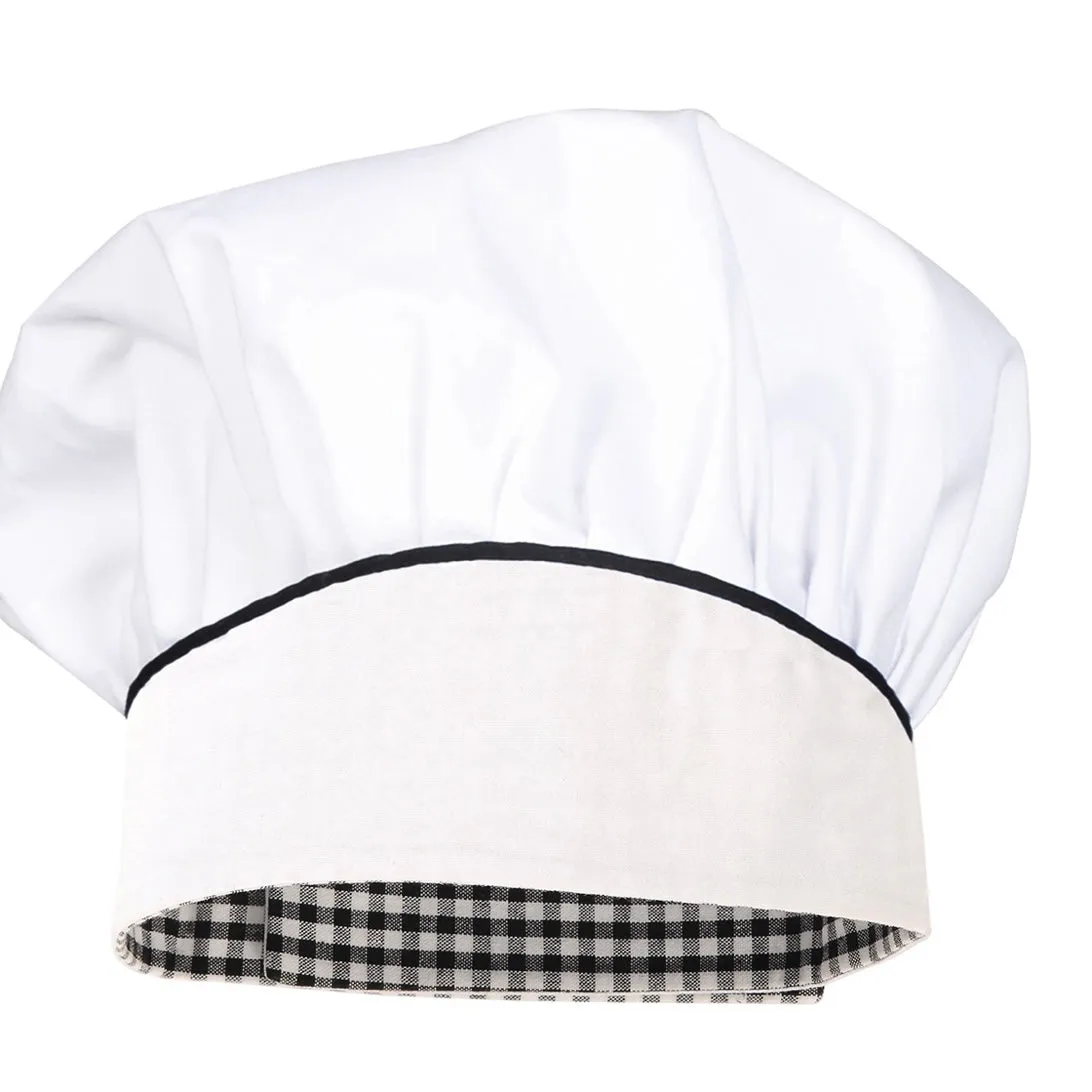 JR CHEF JACKET & HAT WITH CHECKERED TRIM