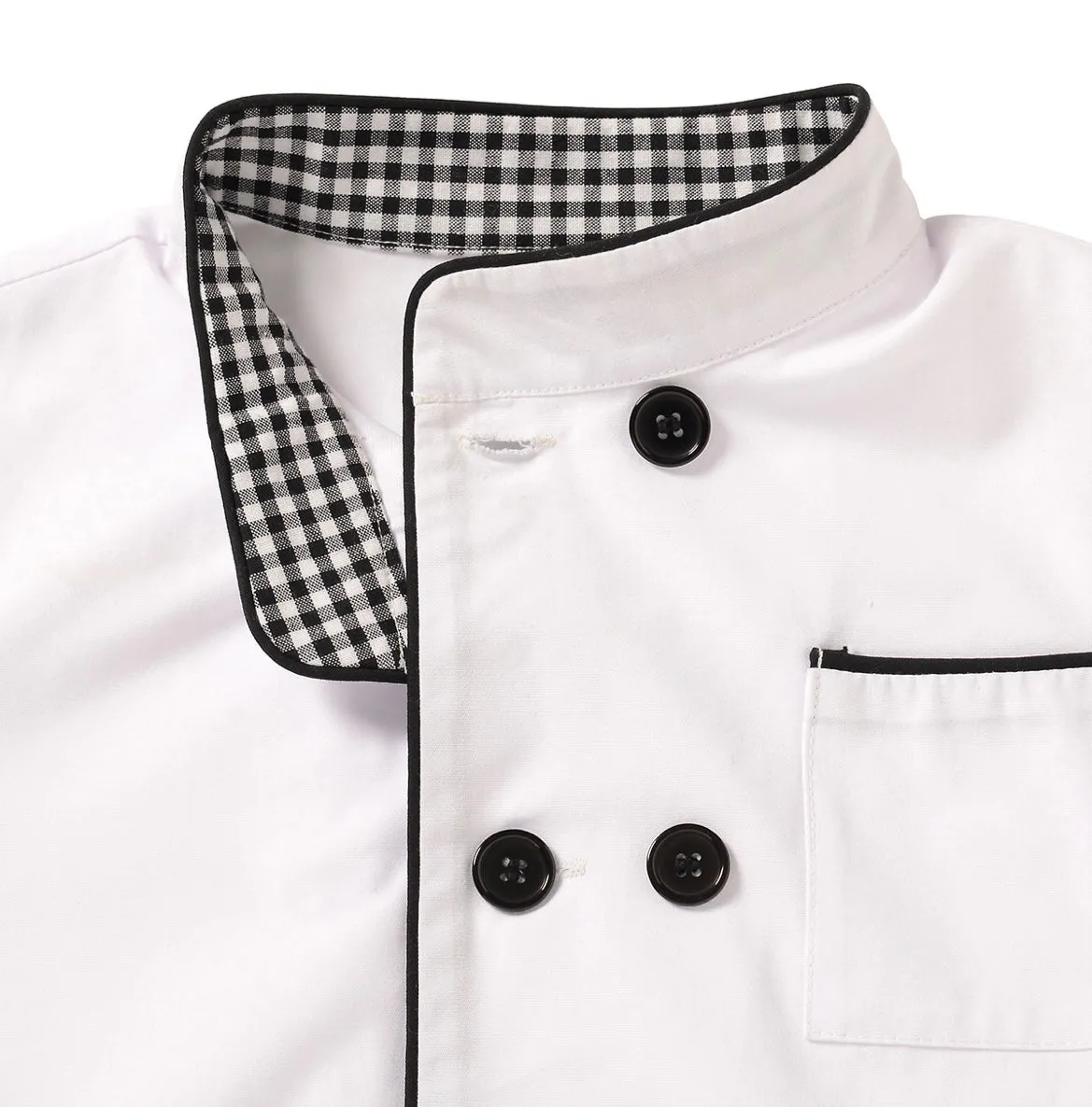 JR CHEF JACKET & HAT WITH CHECKERED TRIM