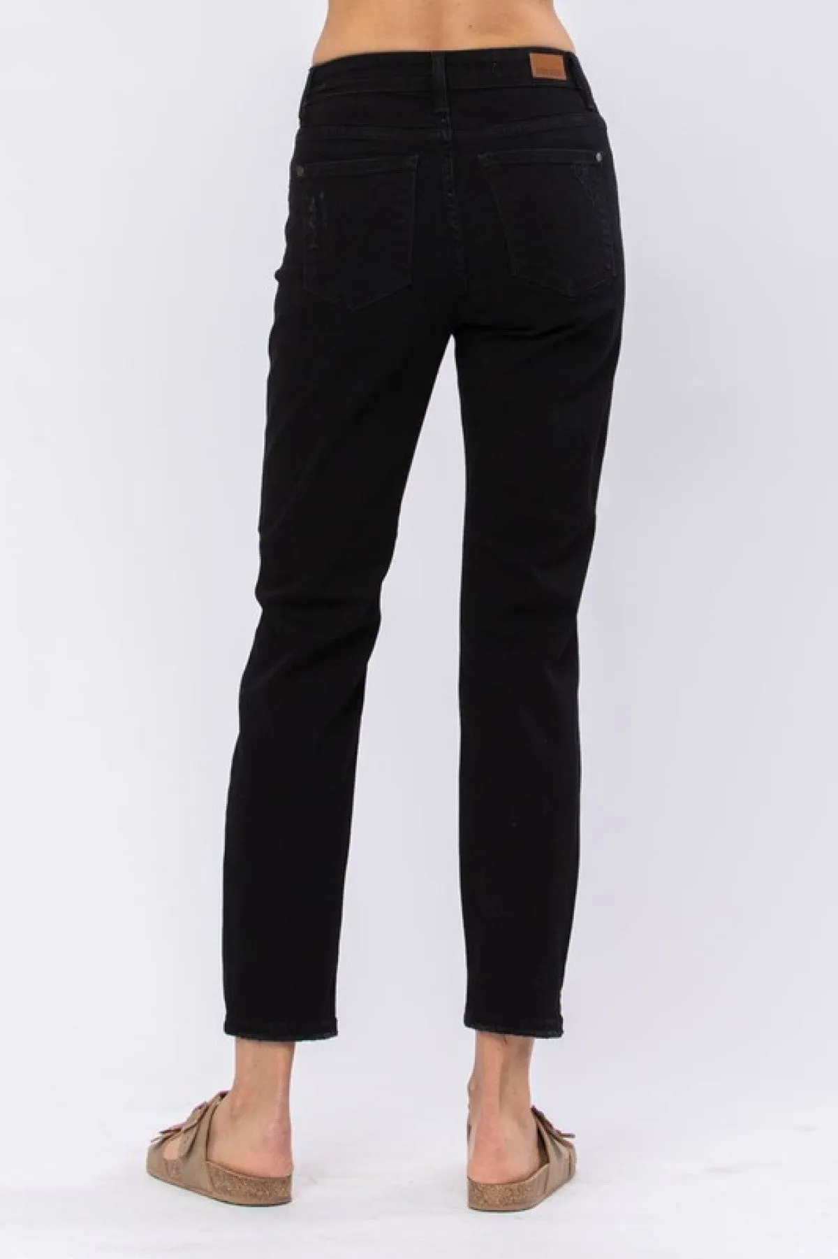 Judy Blue Black High Waist Destroyed Boyfriend Jeans