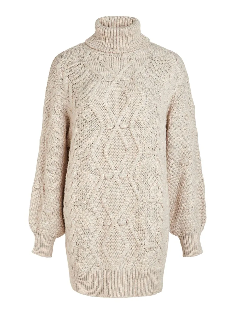 Kamma Cable Roll Neck Tunic (Silver Gray)