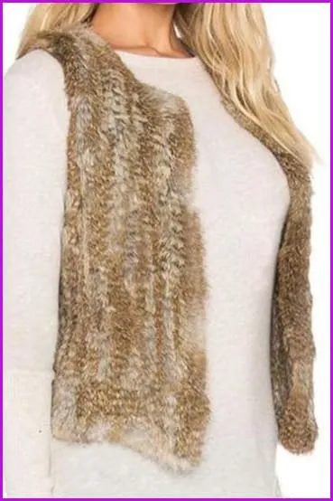 Knitted Rabbit Fur Gilet DO1433