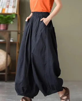 Ladies High Waist Lantern Leg Daily Pants 1045