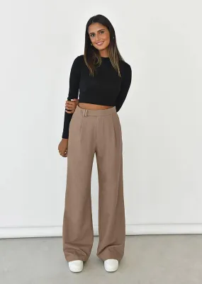 Ladies Stright Leg High Waist Loose Casual Pants C-K6021