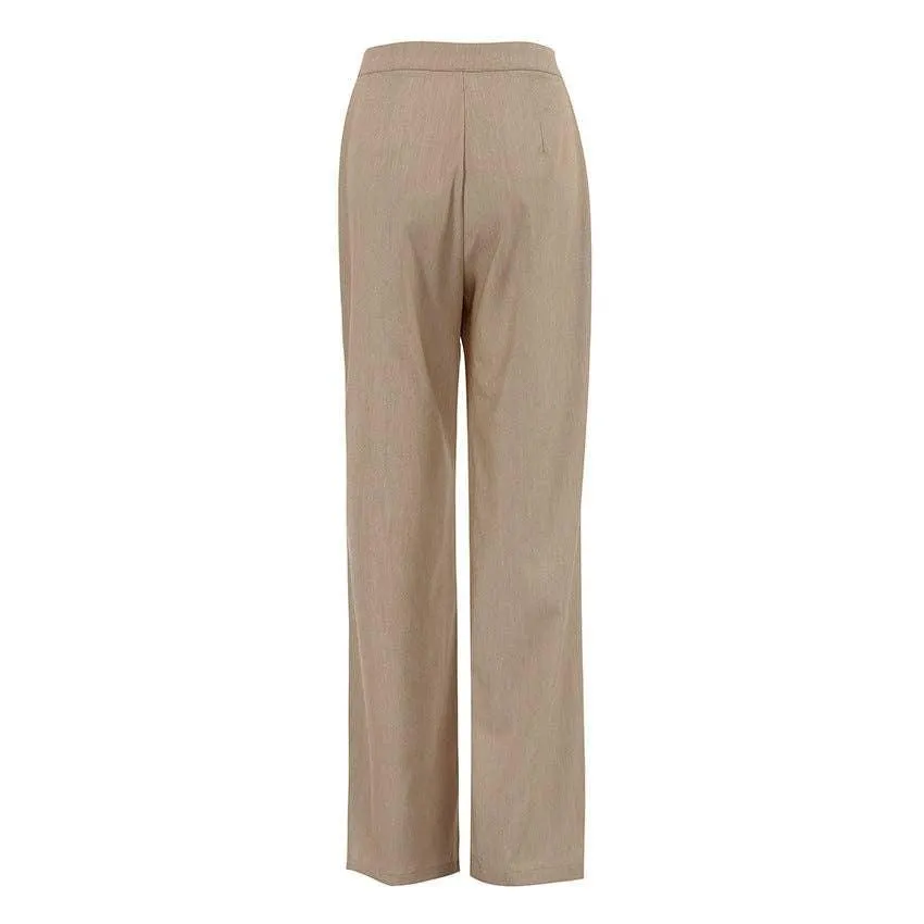 Ladies Stright Leg High Waist Loose Casual Pants C-K6021