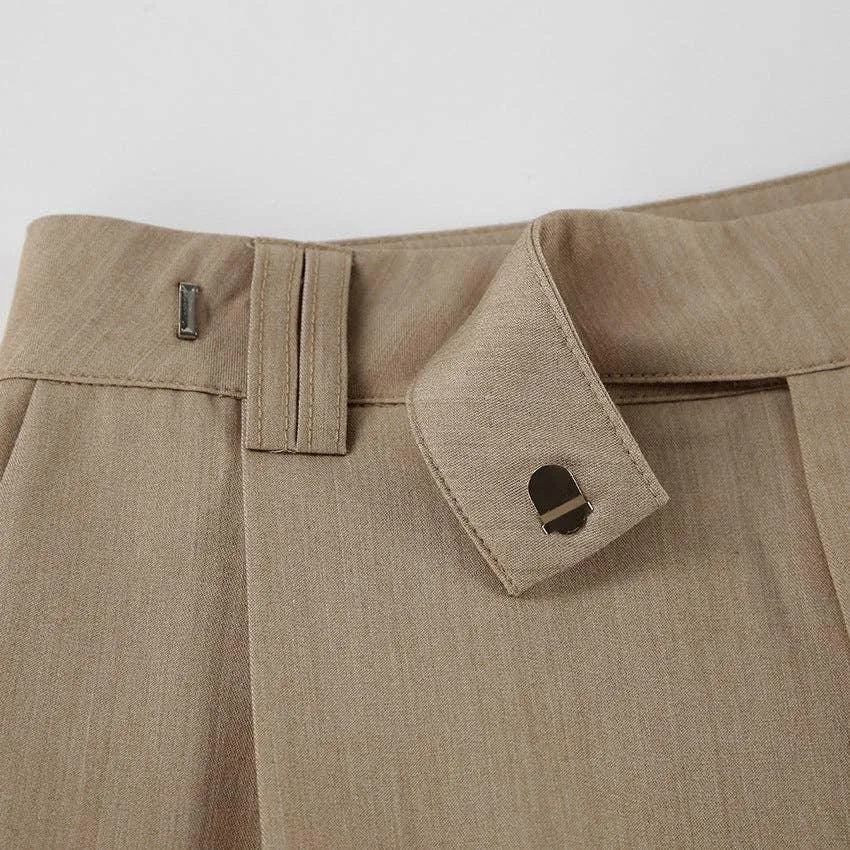 Ladies Stright Leg High Waist Loose Casual Pants C-K6021