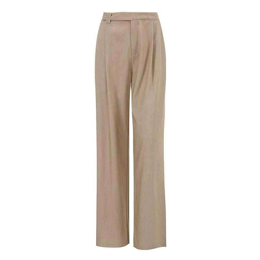 Ladies Stright Leg High Waist Loose Casual Pants C-K6021