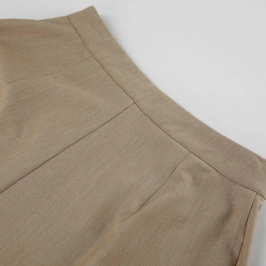 Ladies Stright Leg High Waist Loose Casual Pants C-K6021