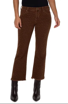 Liverpool Hannah Crop Flare w/Fray 27" - Animal Print