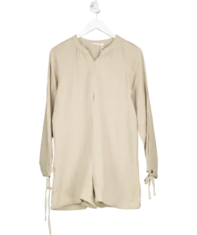 MANGO Beige Short Jumpsuit With Buttons UK XS