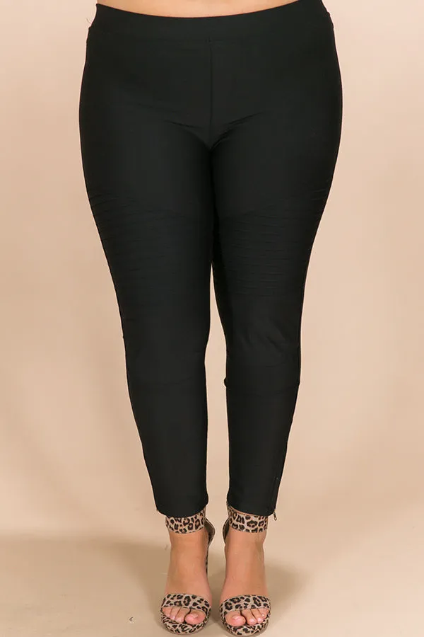 Manhattan Moto High Waist Legging in Black