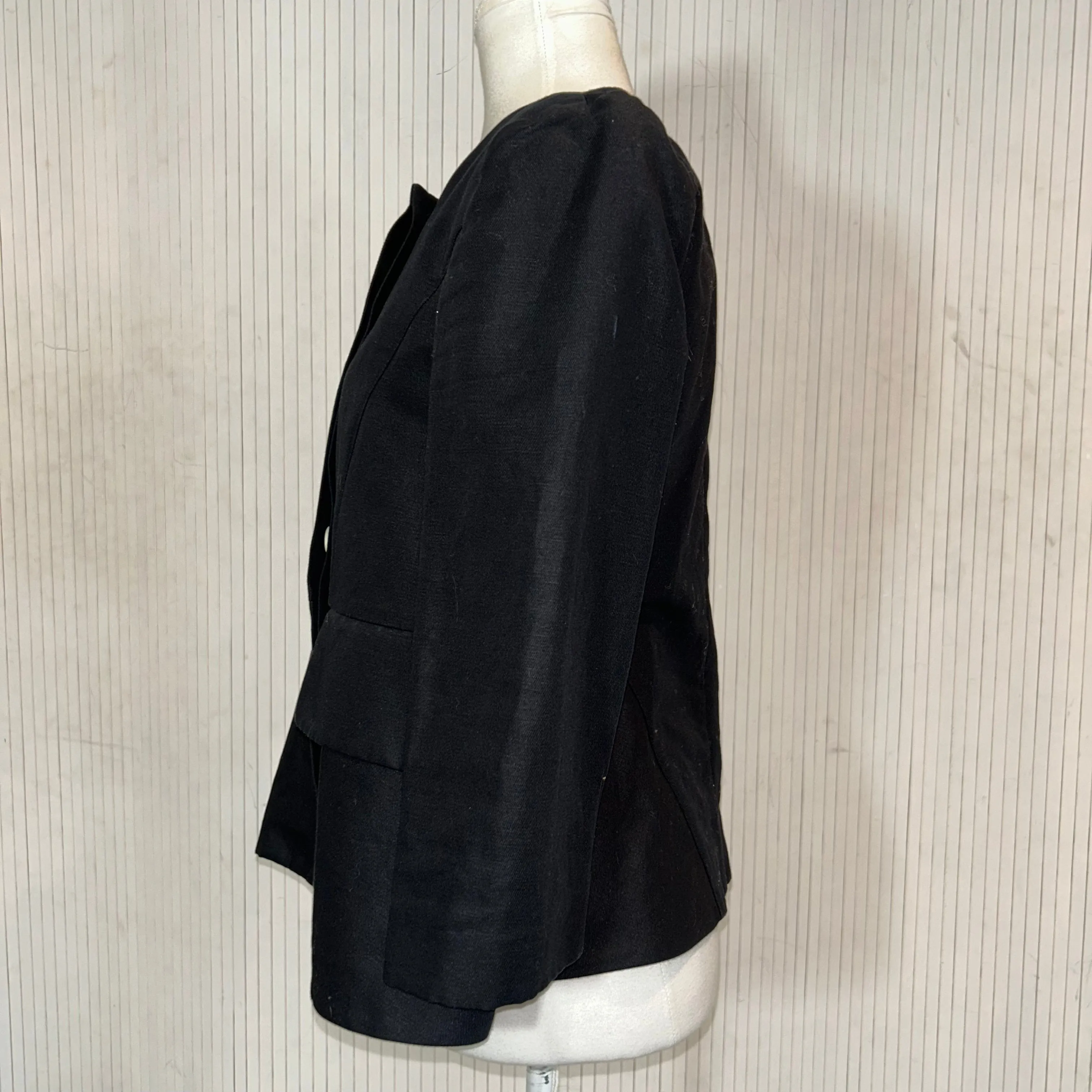 Marni Black Drill Cotton Peplum Jacket S