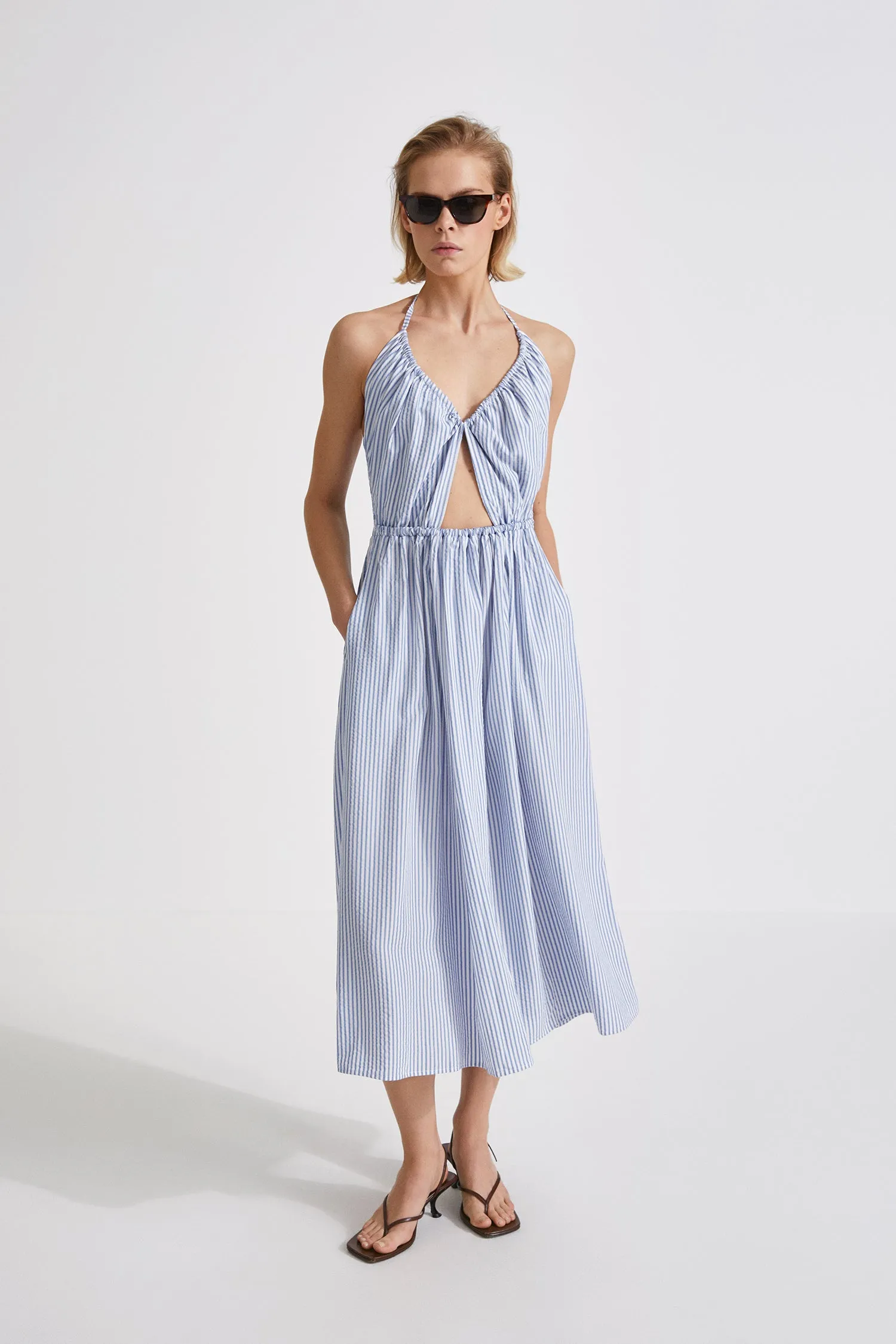 MIKA DRESS - BLUE STRIPE
