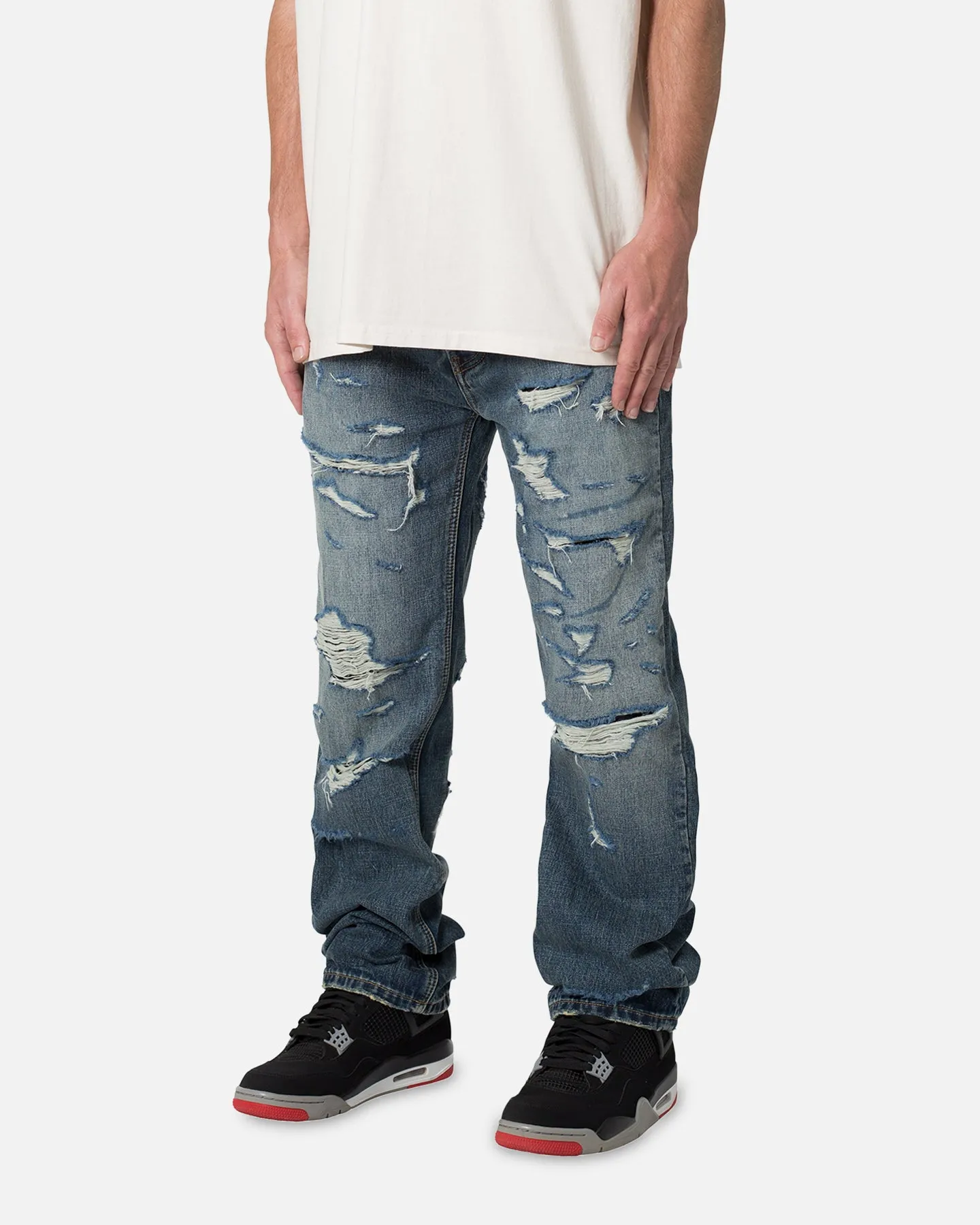 MNML V567 Baggy Destroyed Denim Jeans Blue
