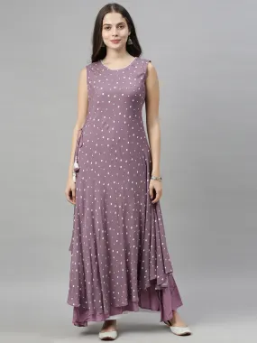 Neeru's Lavender Color Chiffon Fabric Tunic
