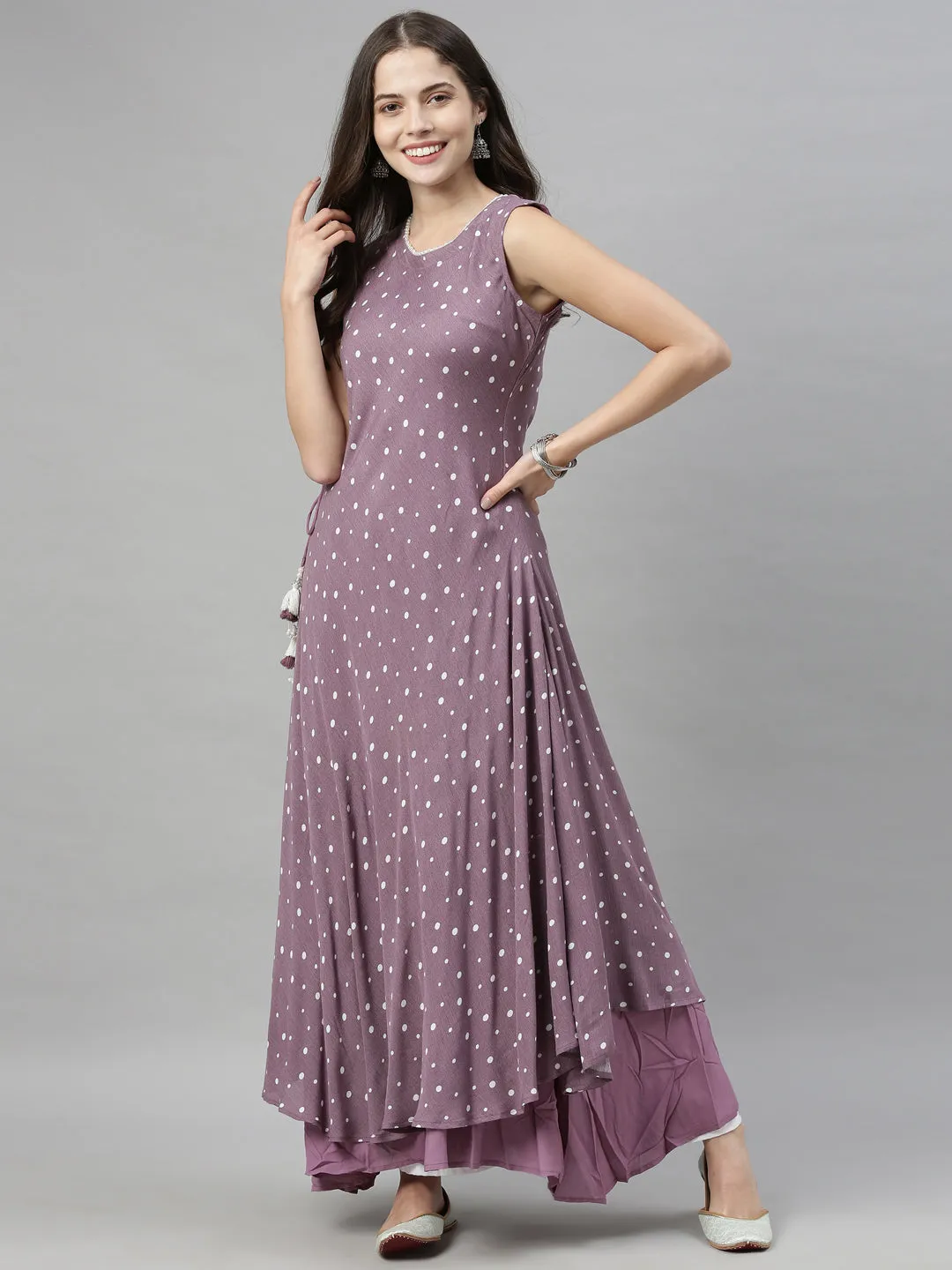 Neeru's Lavender Color Chiffon Fabric Tunic