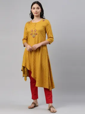 Neeru's Mustard Color Rayon Fabric Tunic