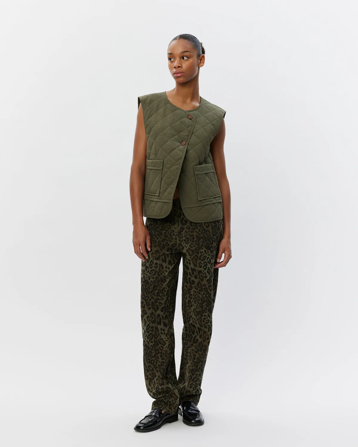 OLGASW VEST - Dark green
