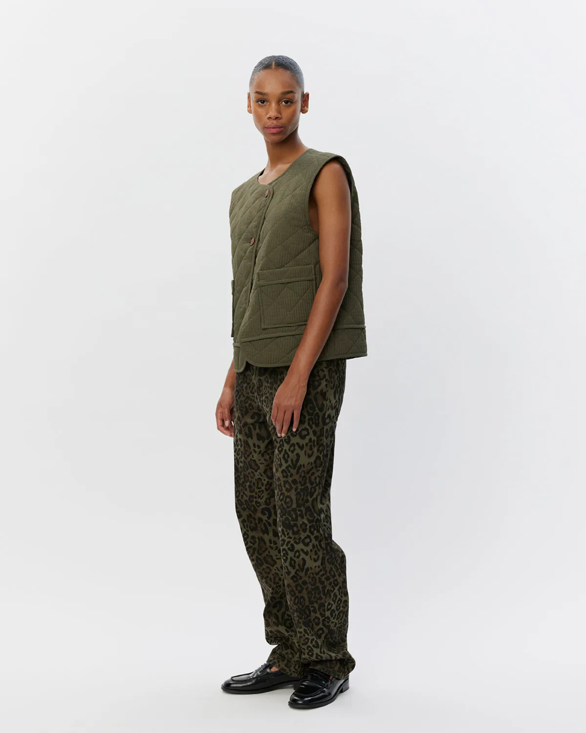 OLGASW VEST - Dark green