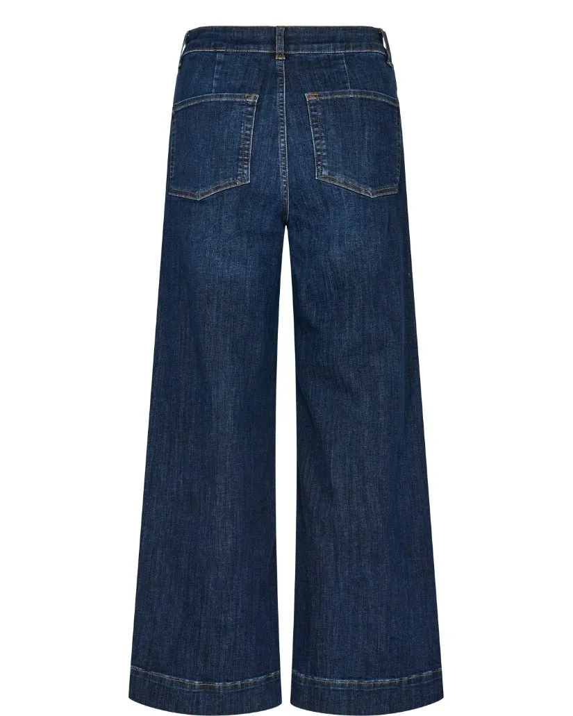 Paris Cropped Jeans Dark Blue Denim