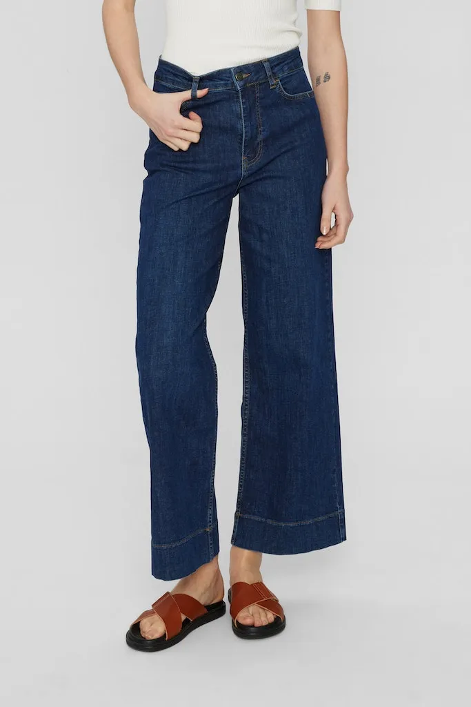 Paris Cropped Jeans Dark Blue Denim