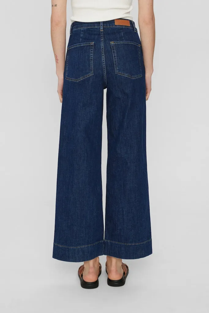 Paris Cropped Jeans Dark Blue Denim