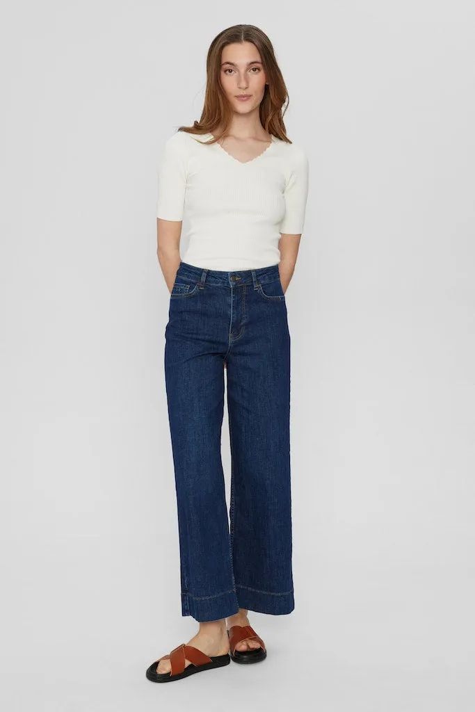 Paris Cropped Jeans Dark Blue Denim