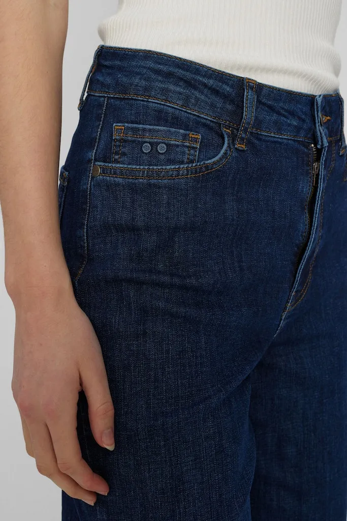 Paris Cropped Jeans Dark Blue Denim