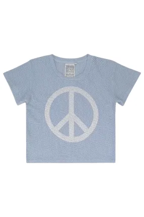 Peace Carmen Mesh Cropped Tee