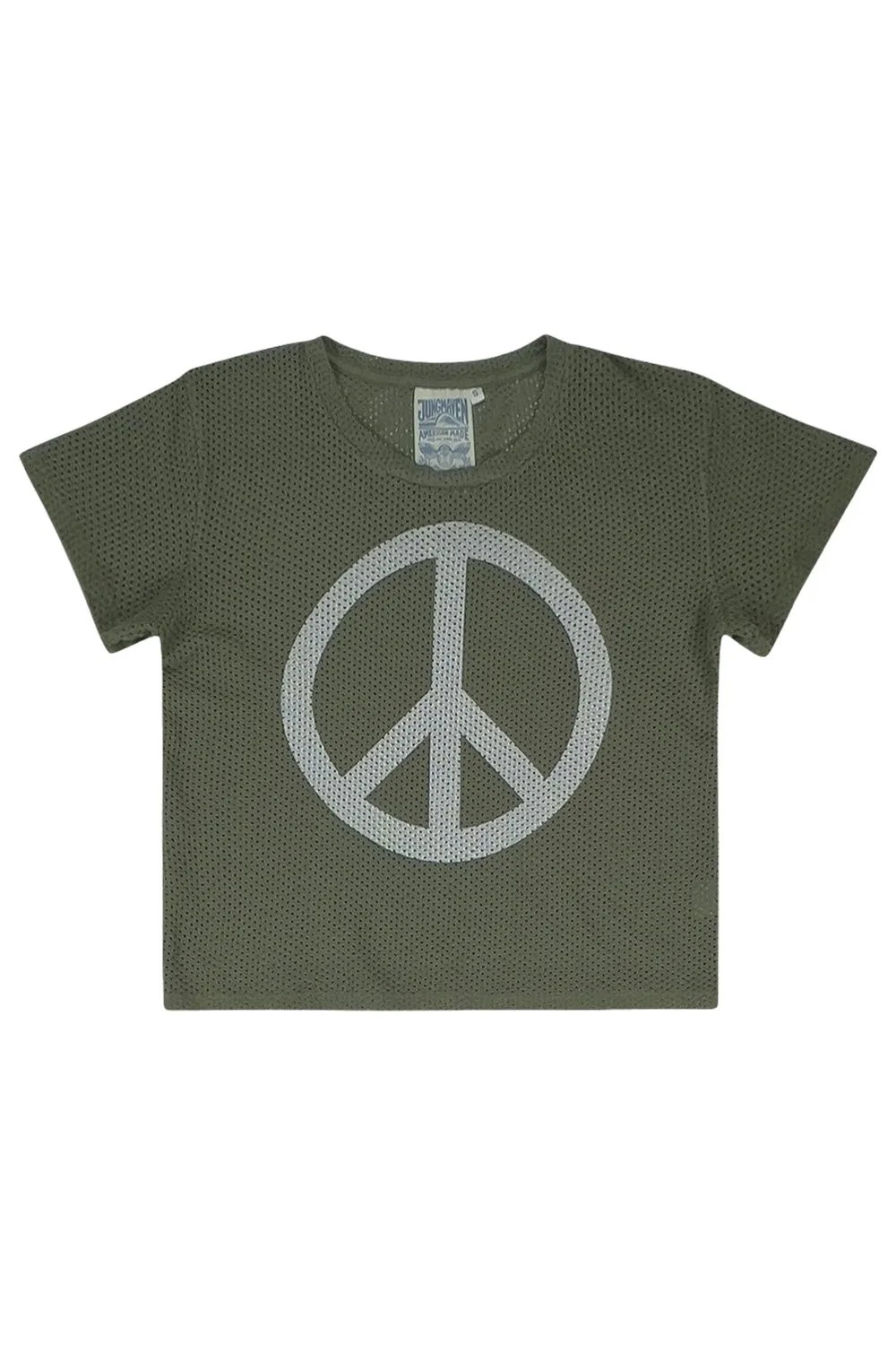 Peace Carmen Mesh Cropped Tee