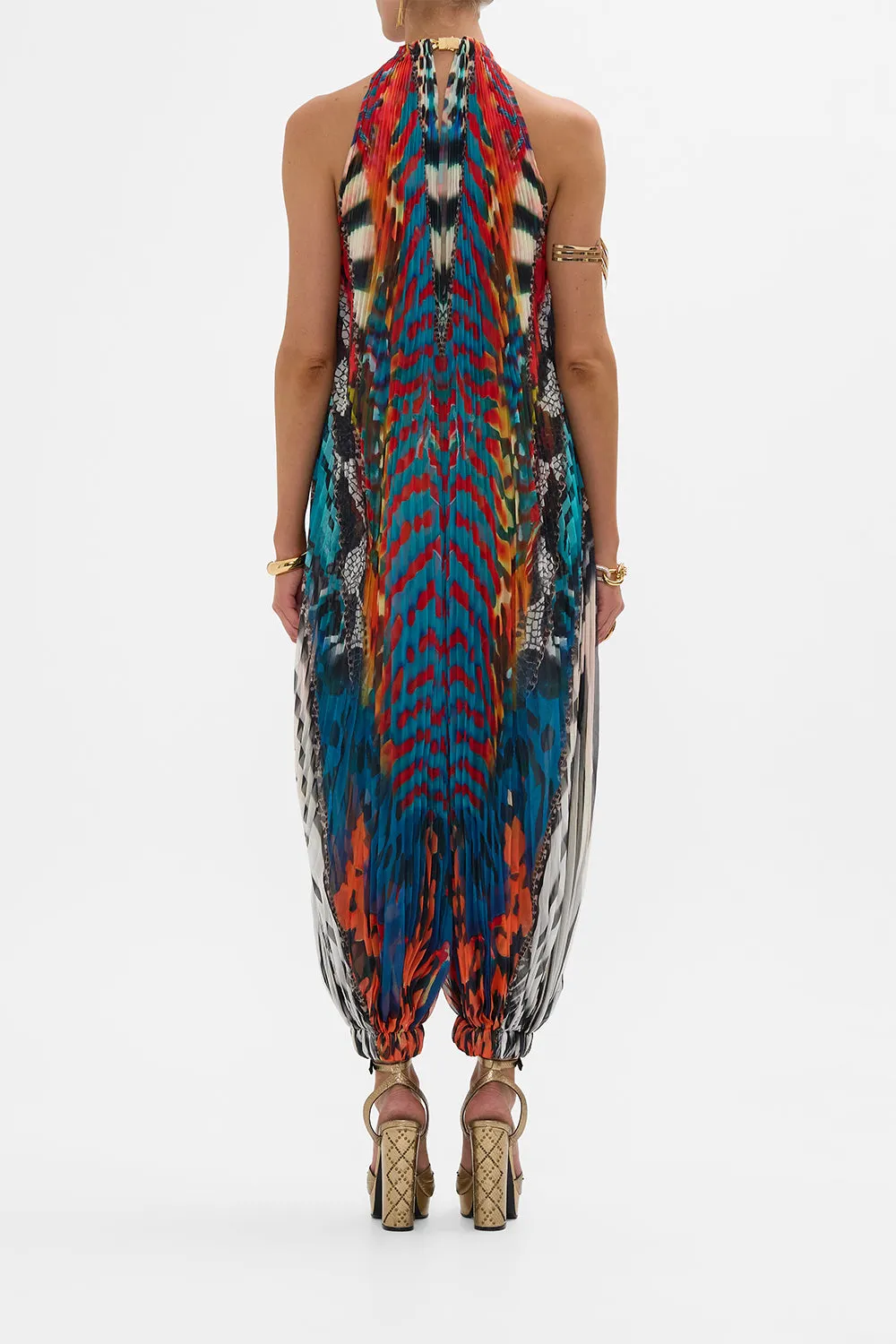 PLISSE JUMPSUIT WITH NECKPIECE DESERT VISIONS