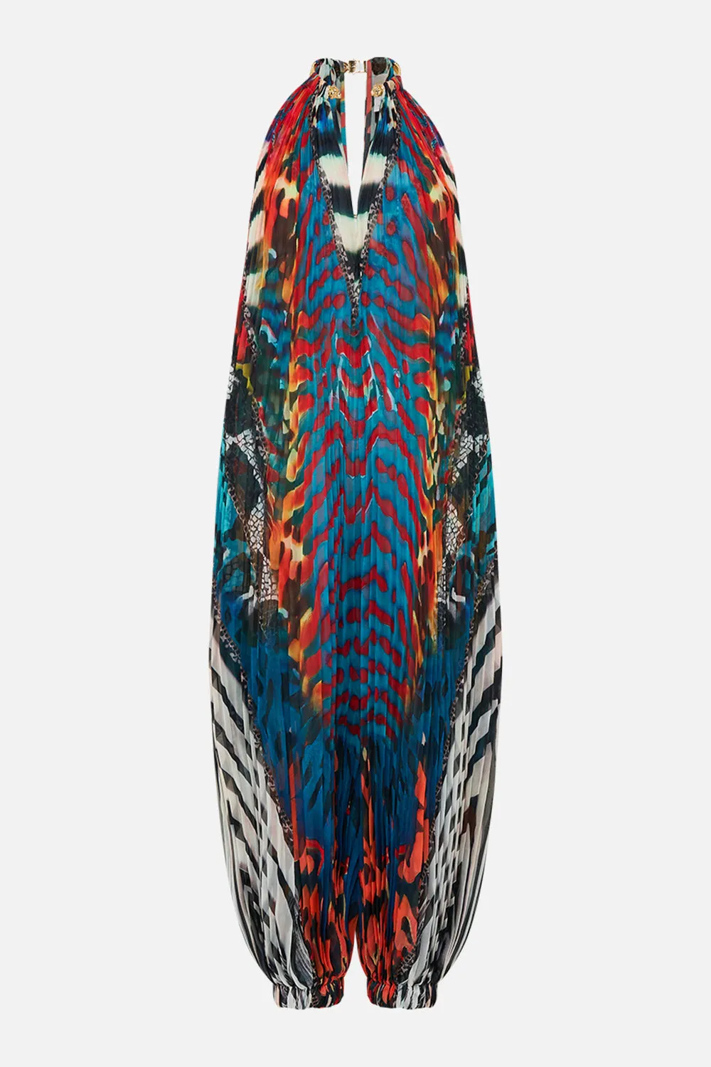 PLISSE JUMPSUIT WITH NECKPIECE DESERT VISIONS