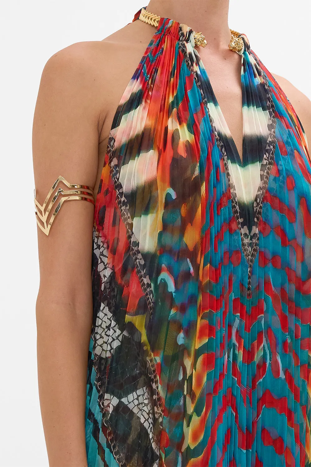 PLISSE JUMPSUIT WITH NECKPIECE DESERT VISIONS