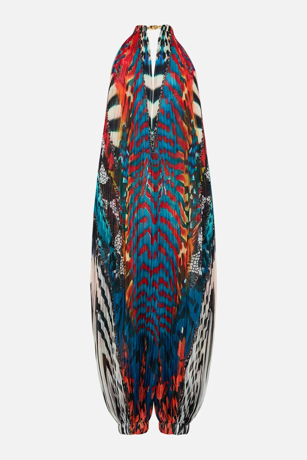 PLISSE JUMPSUIT WITH NECKPIECE DESERT VISIONS