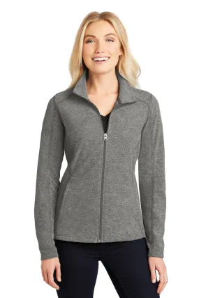 Port Authority Ladies Heather Microfleece Full-Zip Jacket L235 Pearl Grey Heather